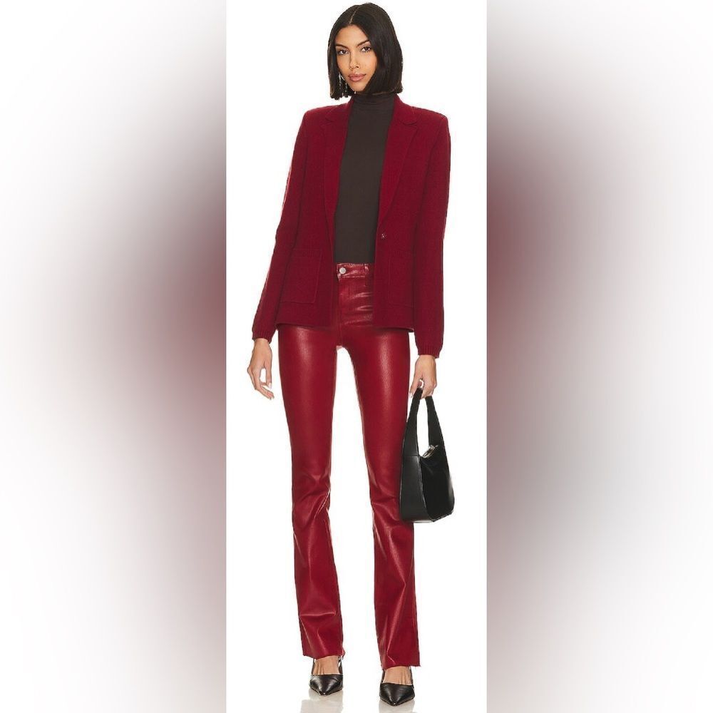 L’Agence Ruth High Rise Dark Bordeaux Coated High Rise Skinny Ankle pants 29